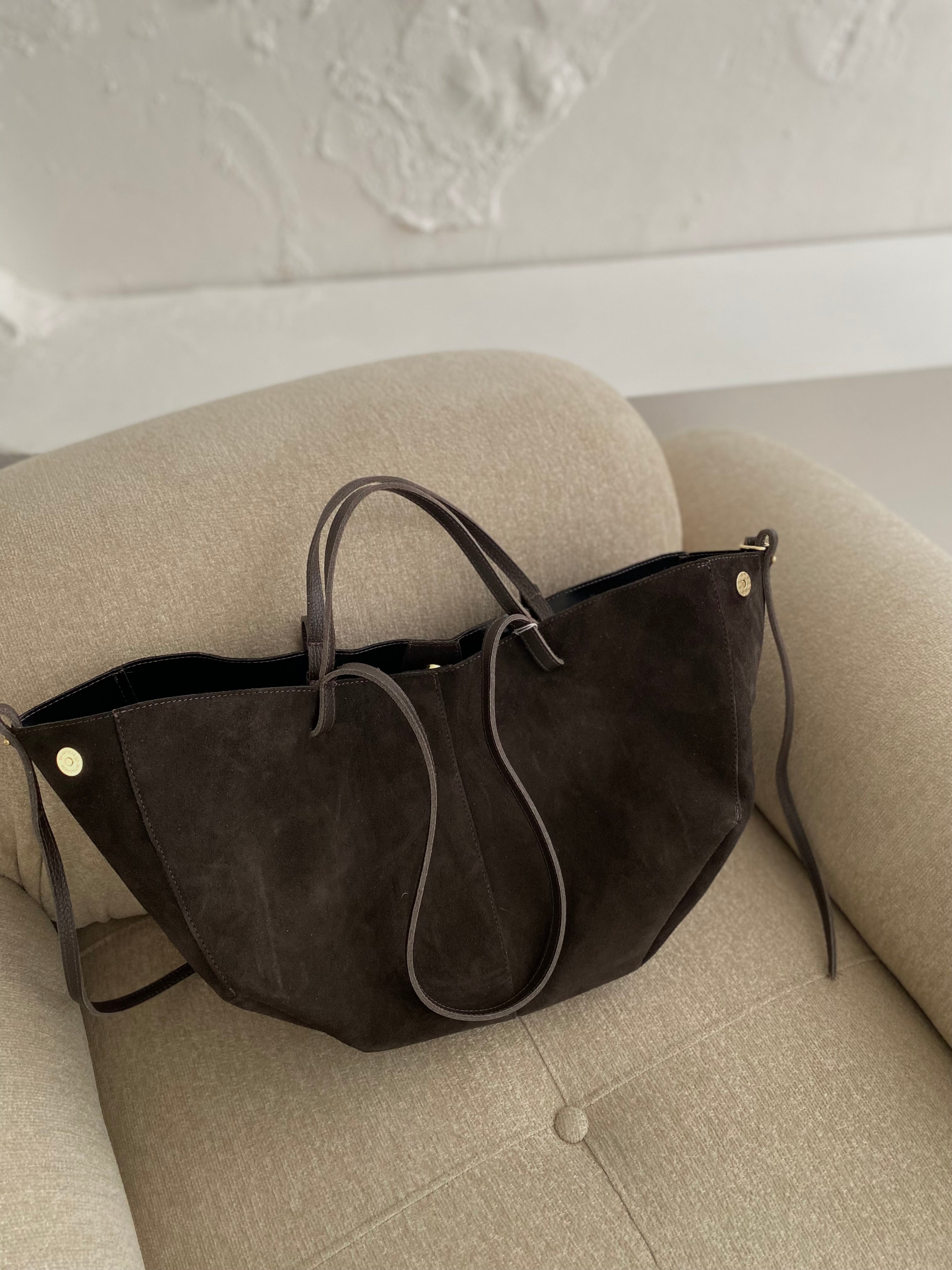 Natūralios verstos odos rankinė “Suede Classic Bag Brown”