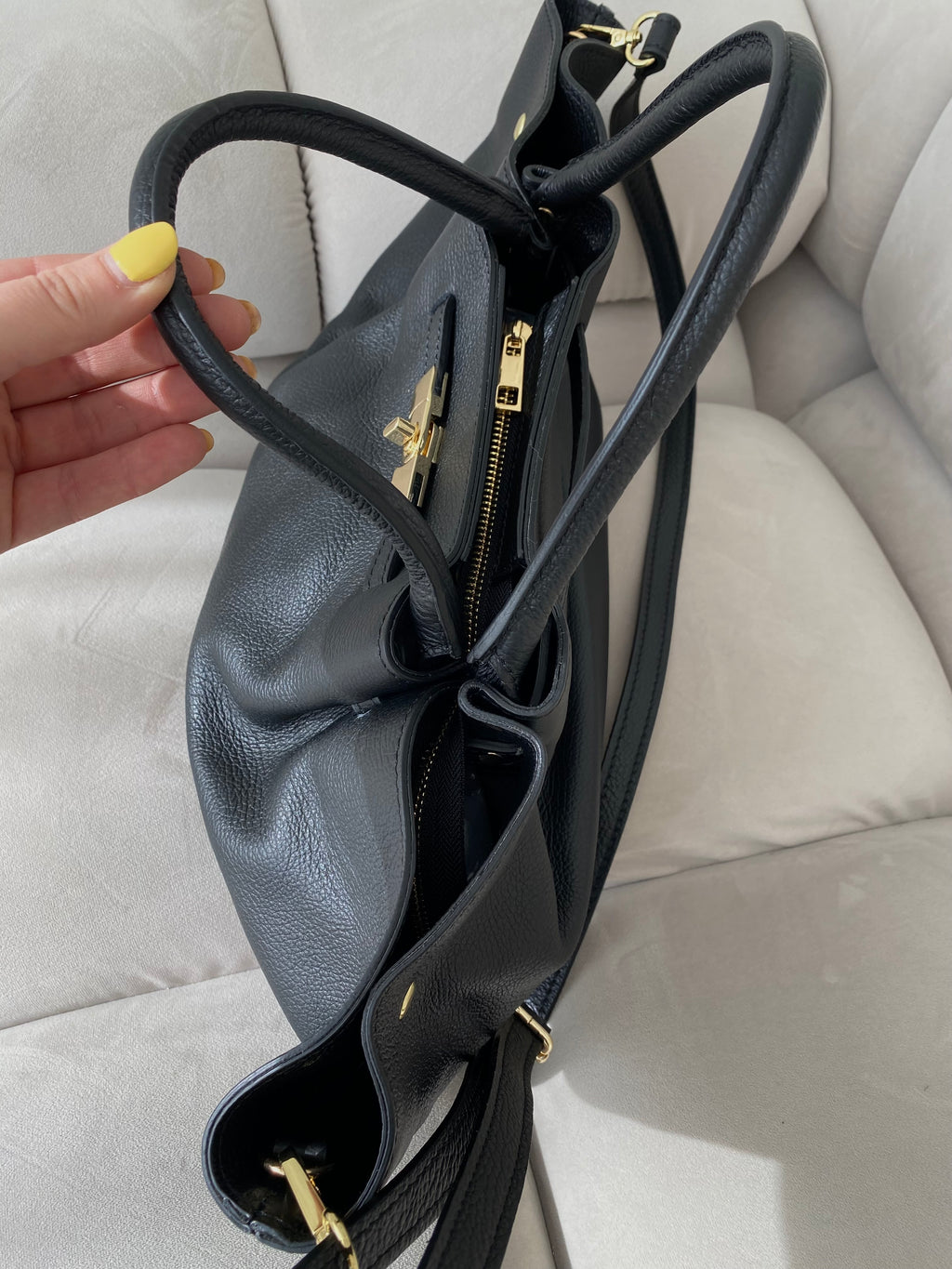 Juoda natūralios odos rankinė „Virel Leather Bag“