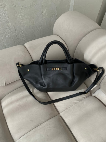 Juoda natūralios odos rankinė „Virel Leather Bag“