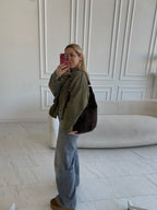 Natūralios verstos odos rankinė „Mila Choco“