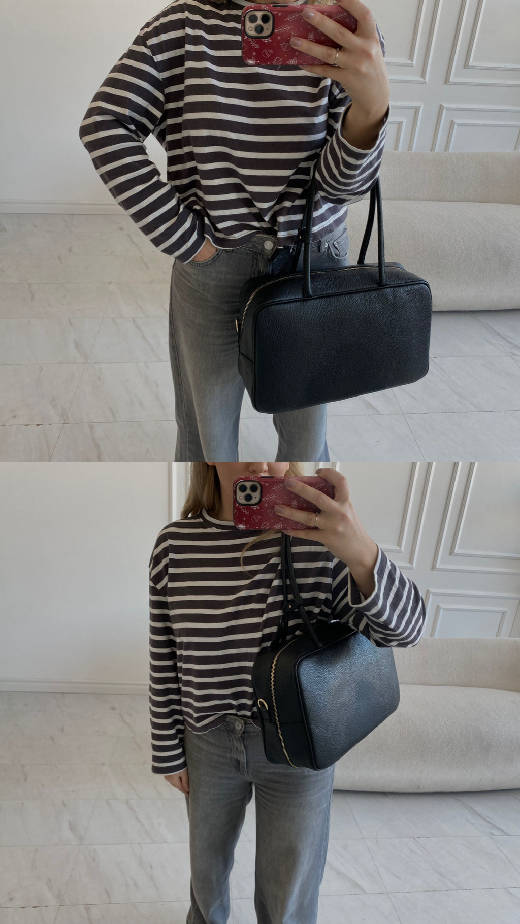 Natūralios odos rankinė „Emma Black Soft“