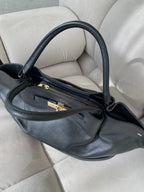 Juoda natūralios odos rankinė „Virel Leather Bag“