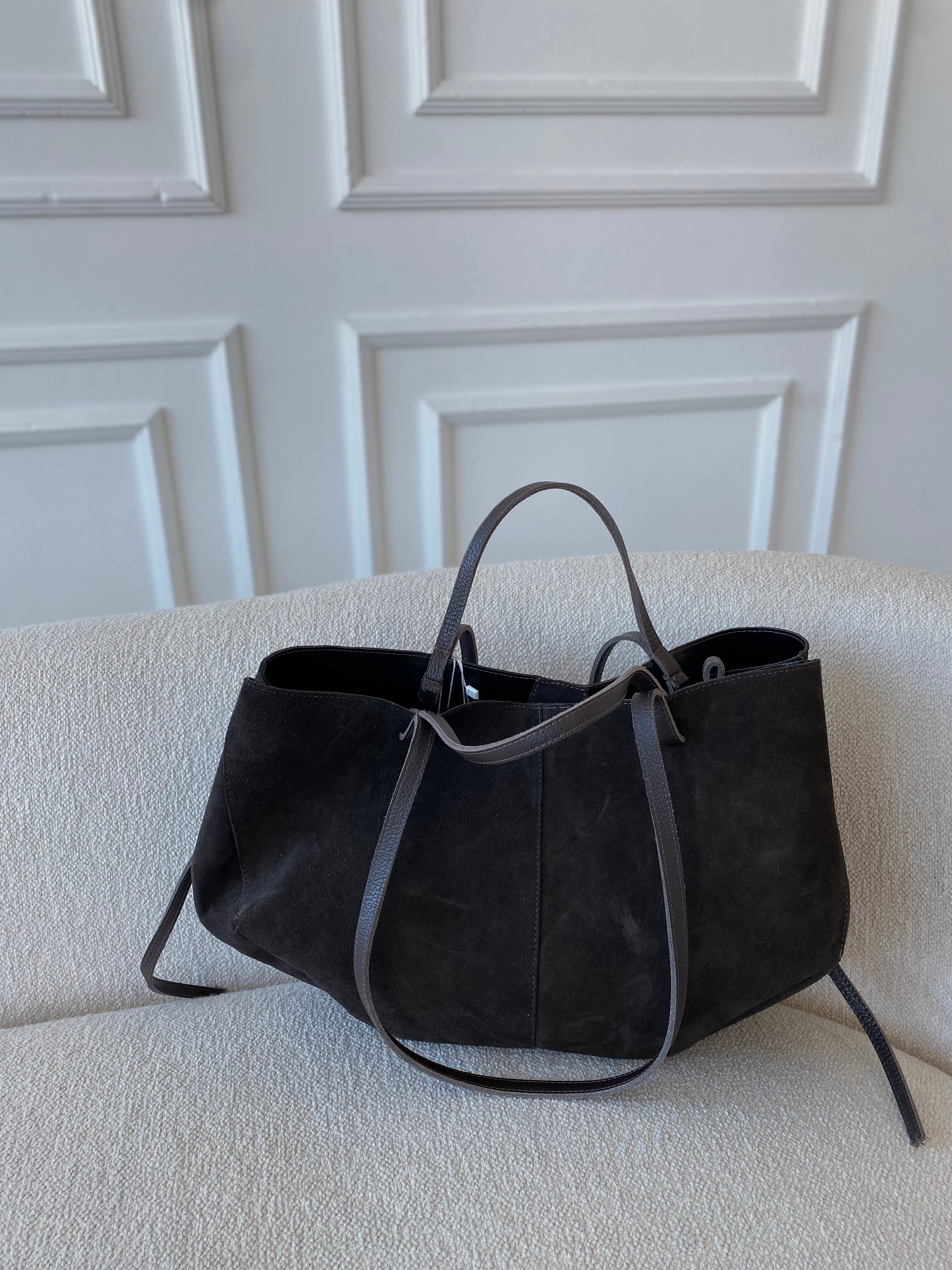 Natūralios verstos odos rankinė “Suede Classic Bag Brown”