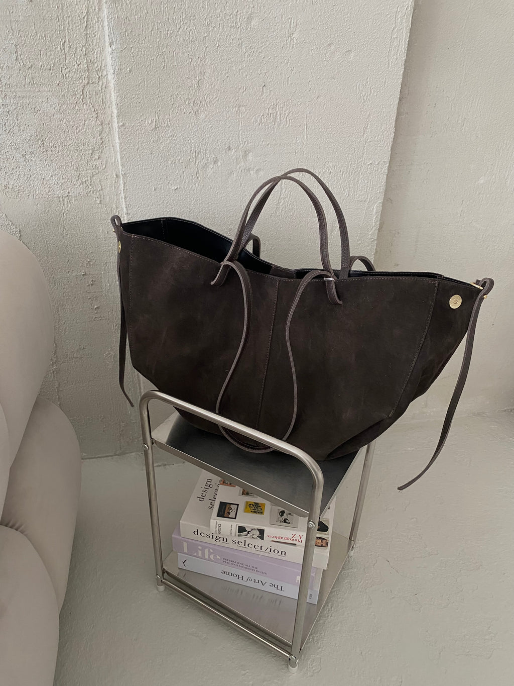 Natūralios verstos odos rankinė “Suede Classic Bag Brown”