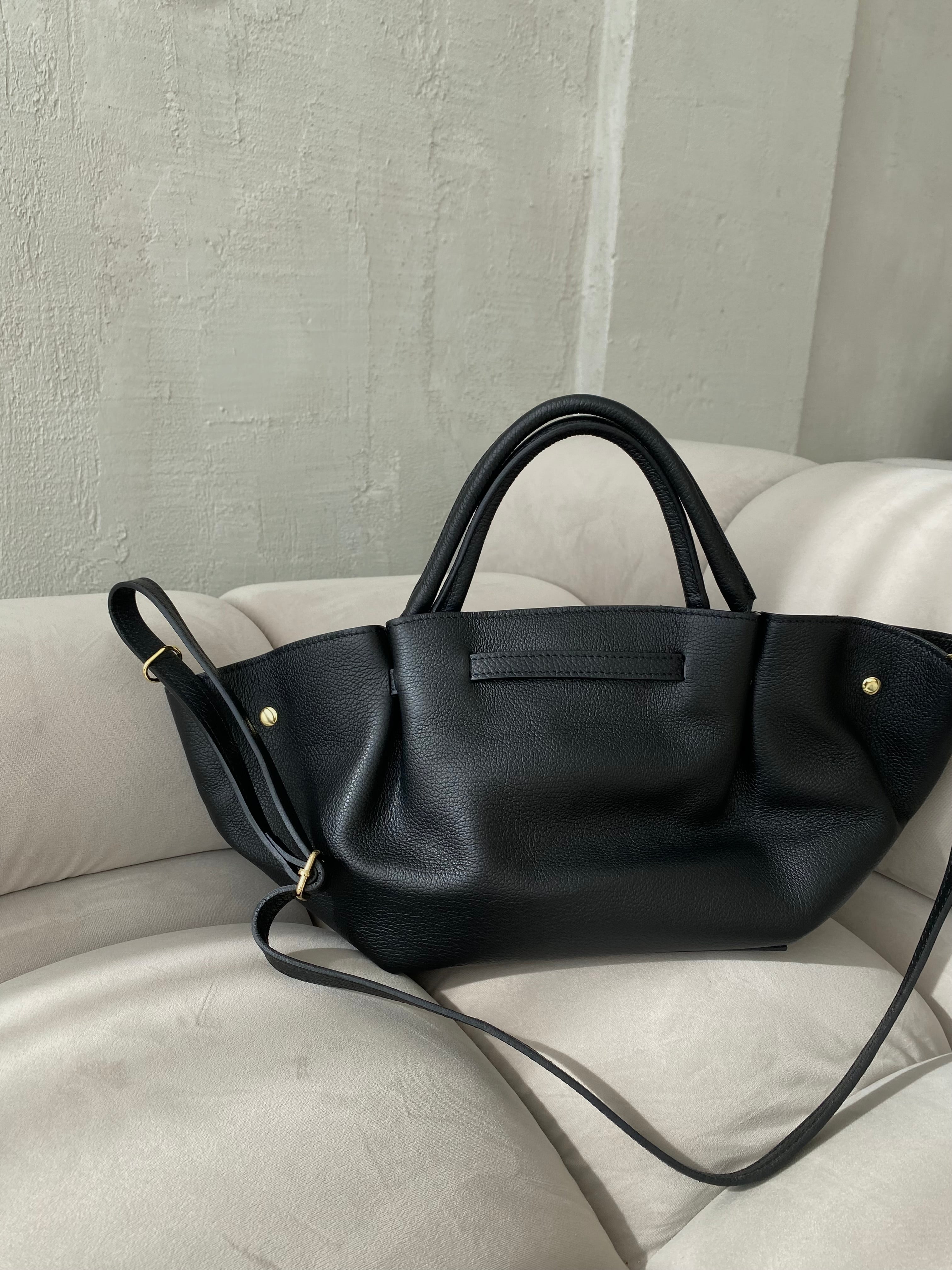 Juoda natūralios odos rankinė „Virel Leather Bag“