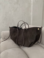 Natūralios verstos odos rankinė “Suede Classic Bag Brown”
