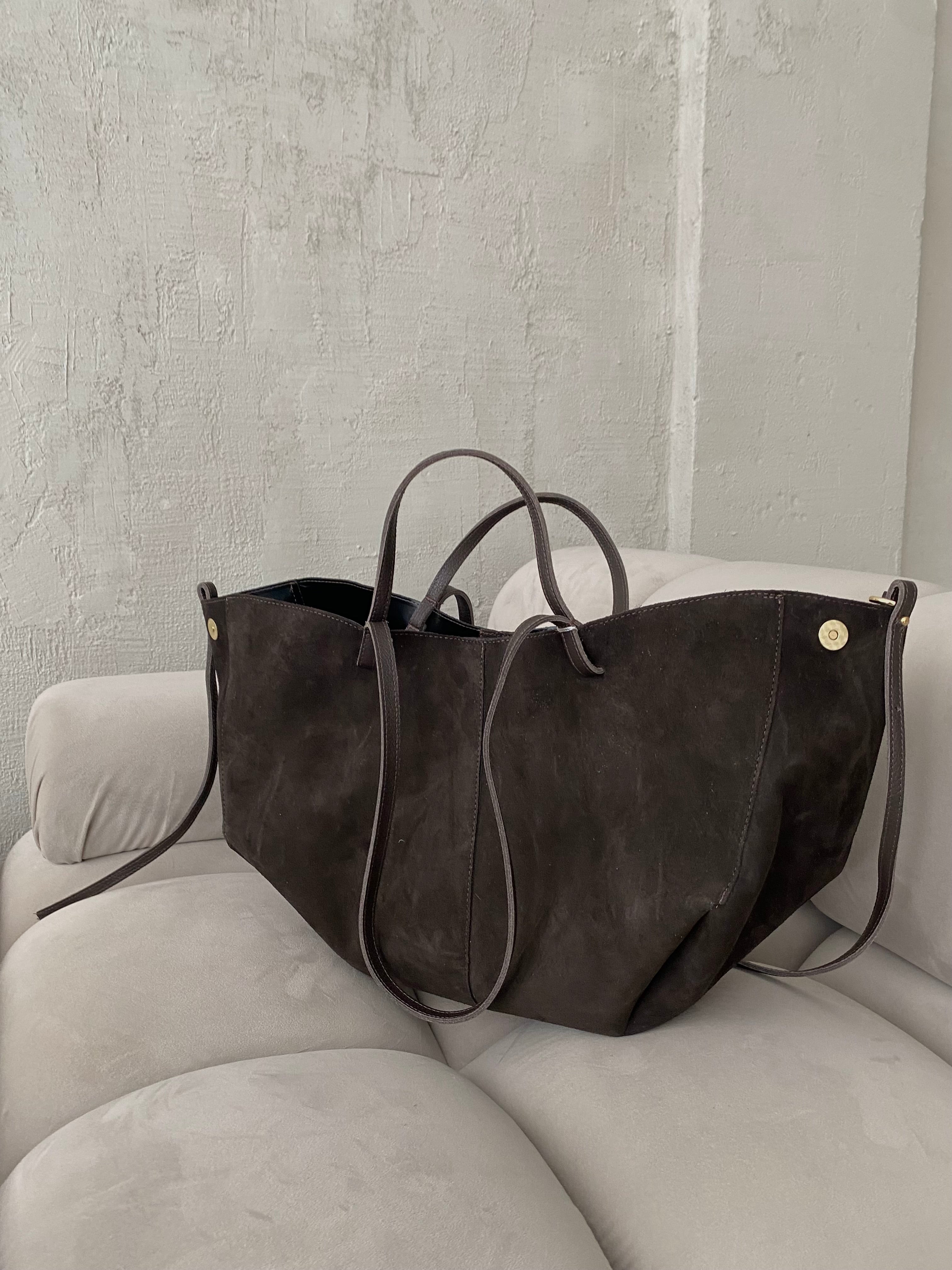 Natūralios verstos odos rankinė “Suede Classic Bag Brown”