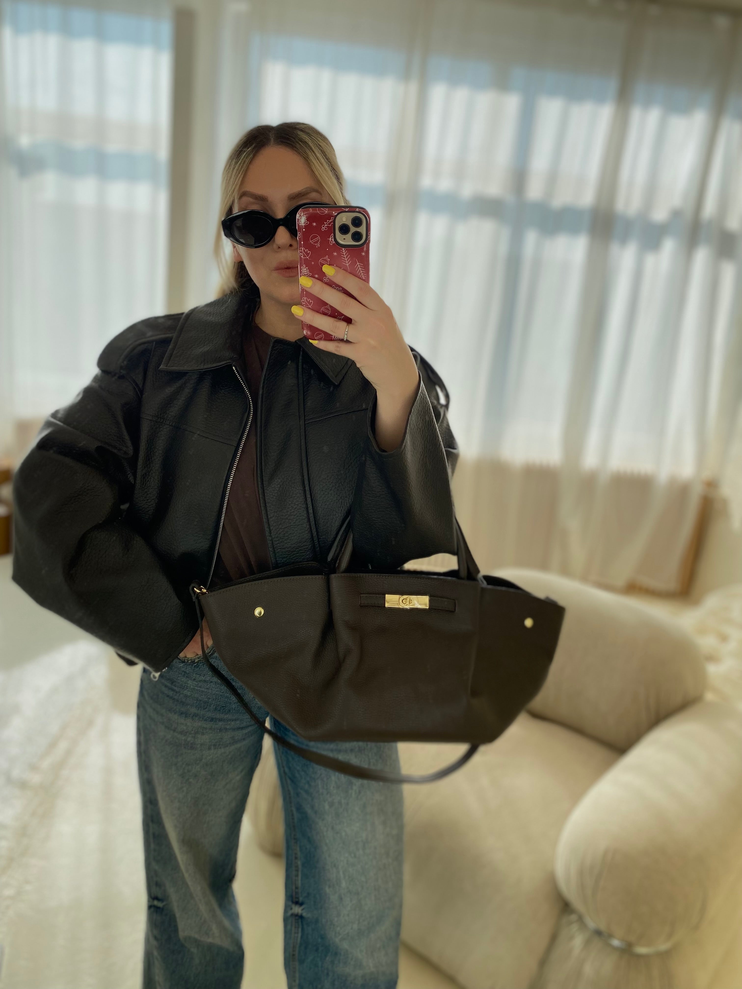 Šokoladinė natūralios odos rankinė „Virel Leather Bag“