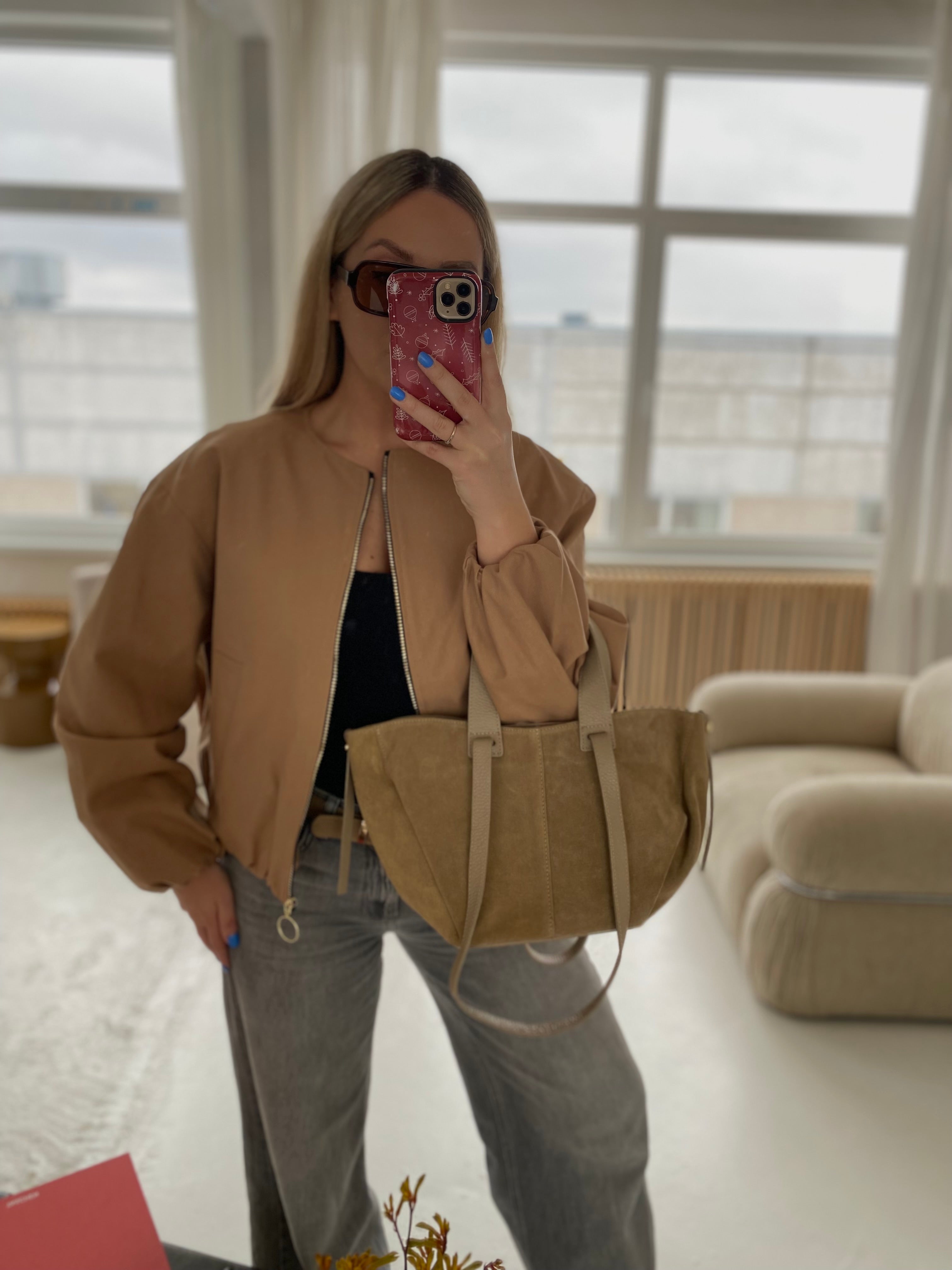 Beige oversize bomberis „Harper Oversized Bomber“