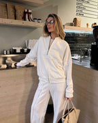 Baltas trisiūlės medvilnės kostiumas „Elowen Cotton Set“