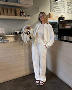 Baltas trisiūlės medvilnės kostiumas „Elowen Cotton Set“
