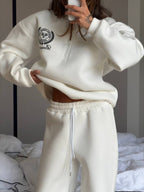 Baltas pašiltintas laisvalaikio komplektas „Bonneriee Athletic Club“