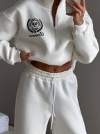 Baltas pašiltintas laisvalaikio komplektas „Bonneriee Athletic Club“