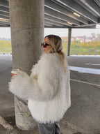 Dirbtiniai lamos kailiniai “White Snow”