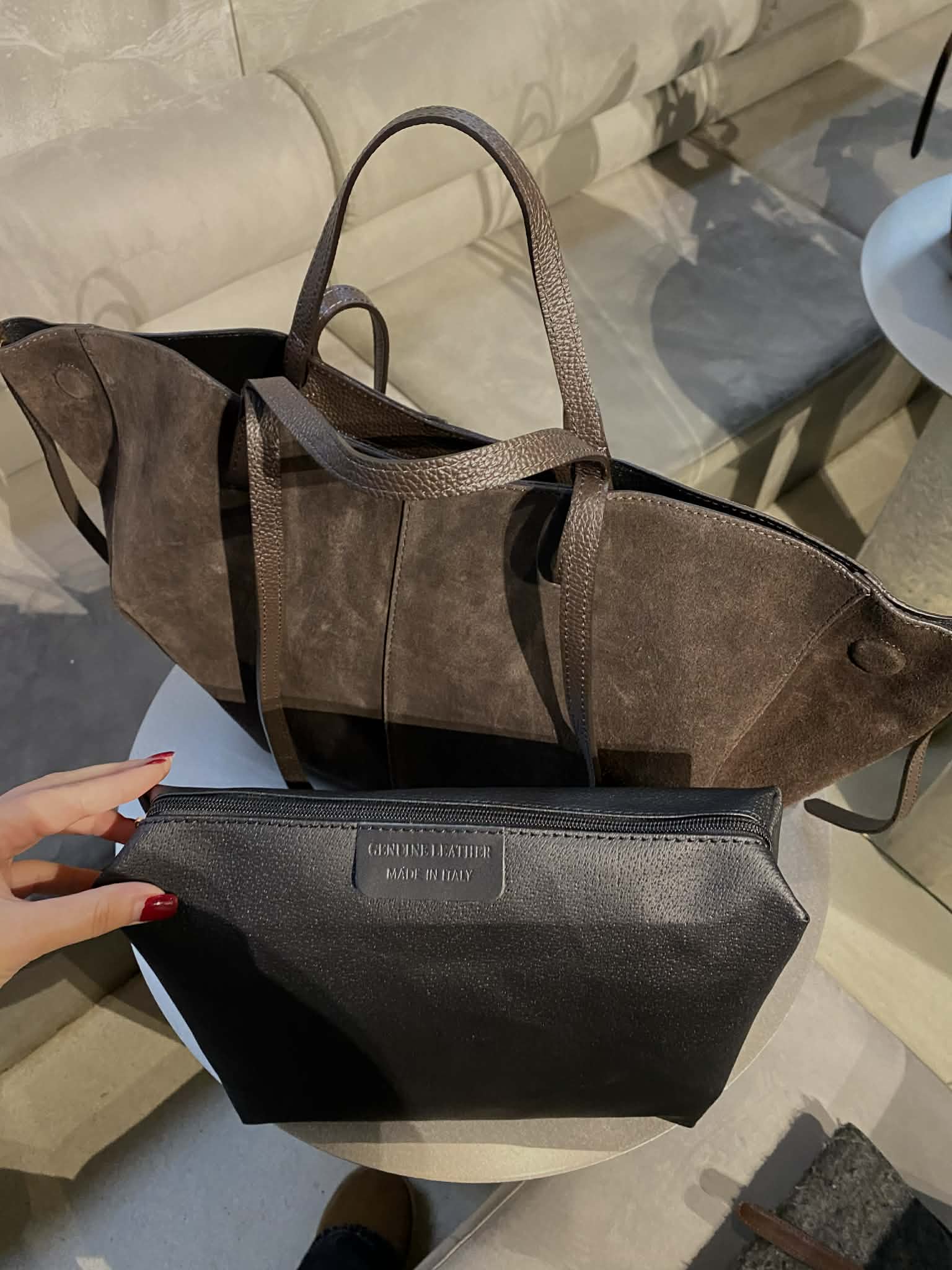 Natūralios verstos odos rankinė “Suede Classic Bag”