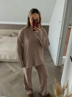 Beige kostiumėlis su vilna “Beige Wool Lounge Set”