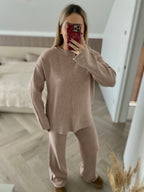 Beige kostiumėlis su vilna “Beige Wool Lounge Set”