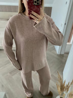 Beige kostiumėlis su vilna “Beige Wool Lounge Set”