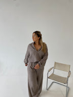 Šiltas megztas laisvalaikio komplektas su vilna “Wool Cozy Beige Set”