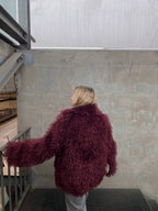 Dirbtiniai lamos kailiniai “Burgundy Dream”