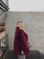 Dirbtiniai lamos kailiniai “Burgundy Dream”