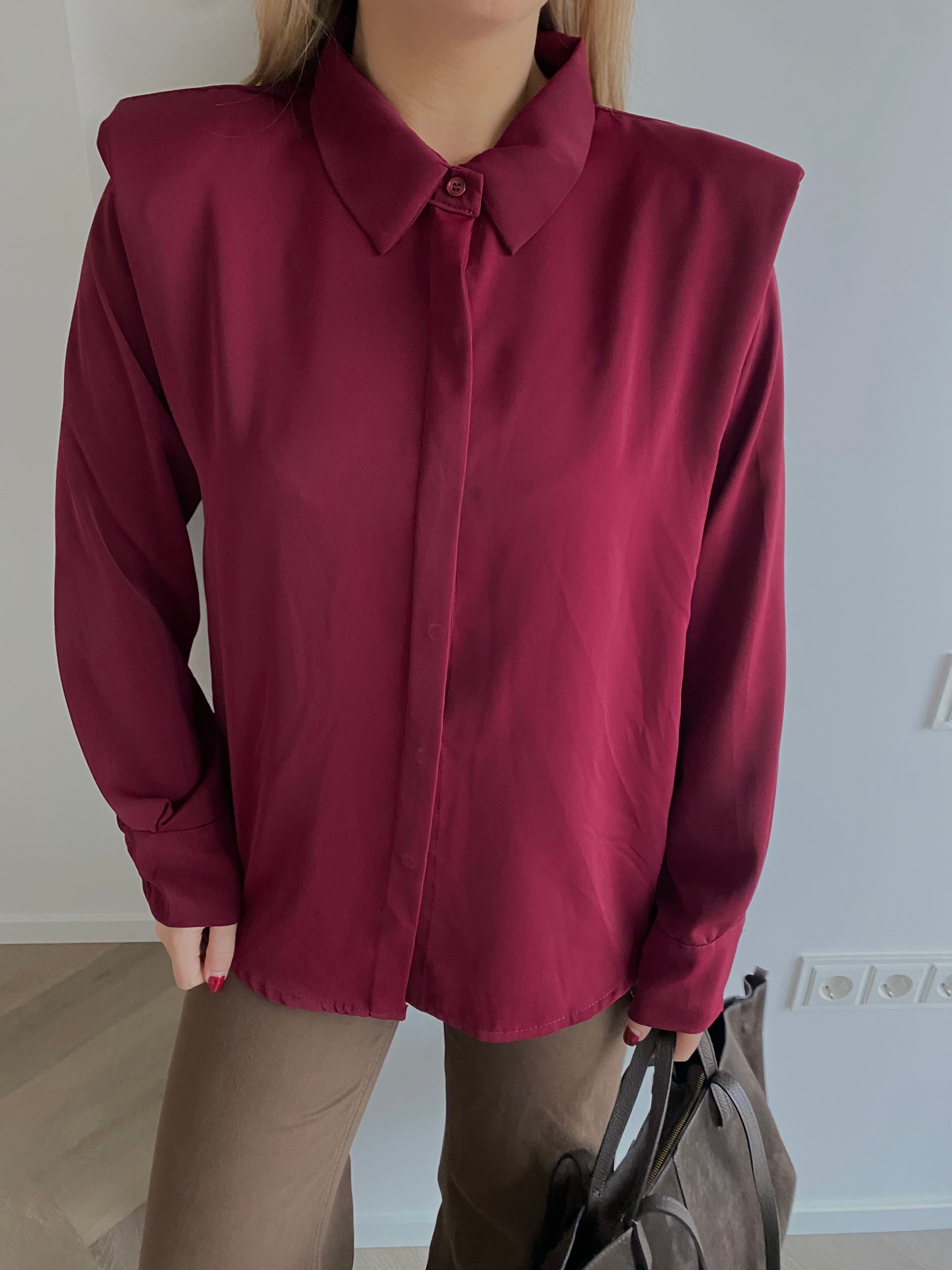 Bordo marškiniai su petukais “Power Shirt Bordeaux”