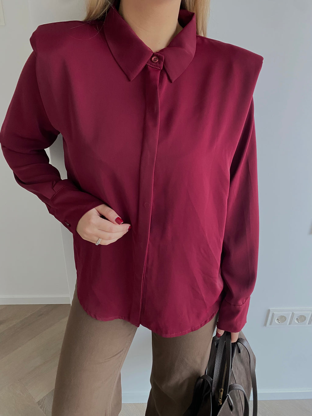 Bordo marškiniai su petukais “Power Shirt Bordeaux”