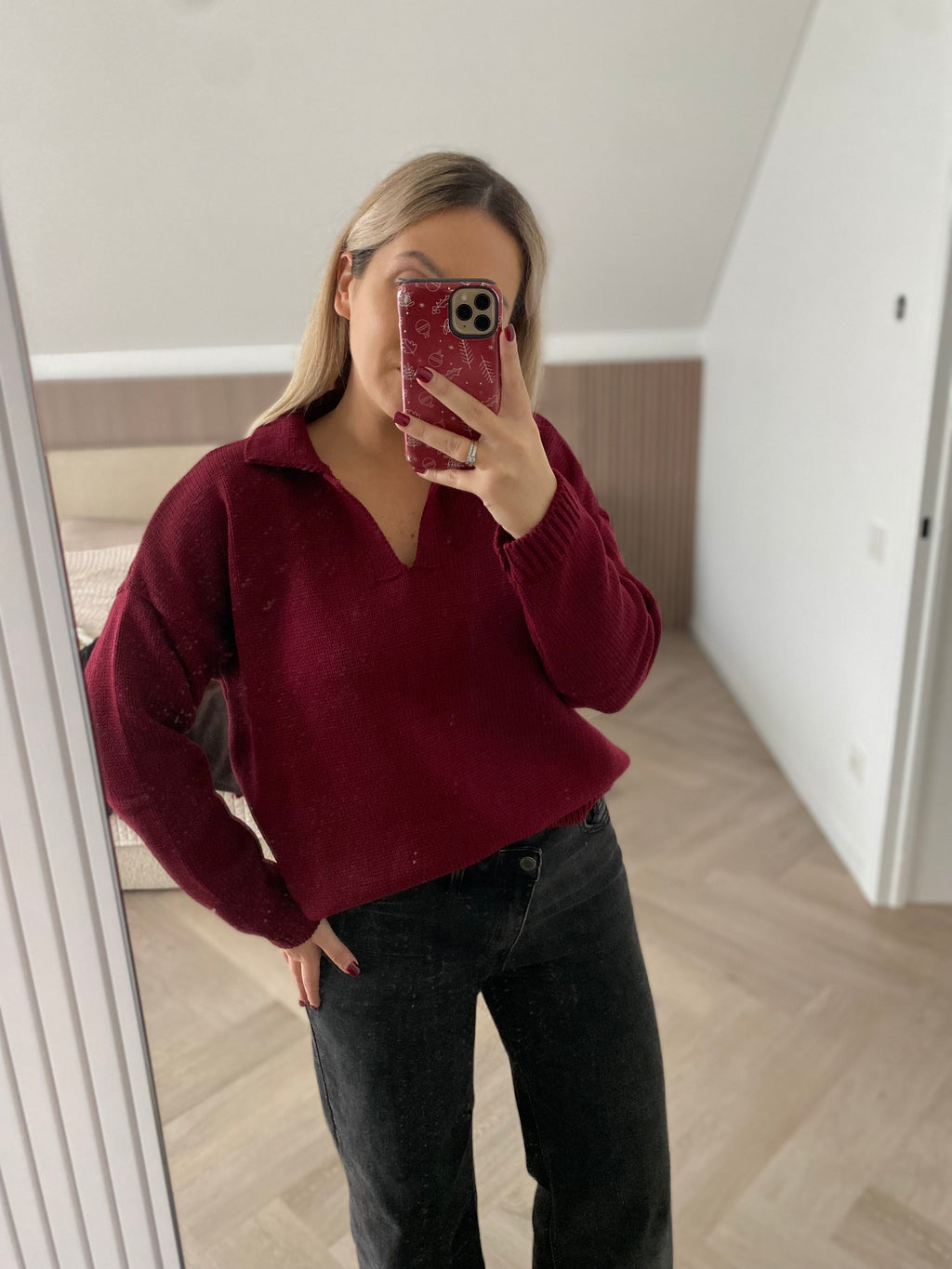 Bordo polo tipo megztinis “Polo Knit Bordeaux”