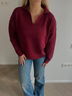 Bordo polo tipo megztinis “Polo Knit Bordeaux”