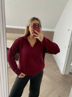 Bordo polo tipo megztinis “Polo Knit Bordeaux”