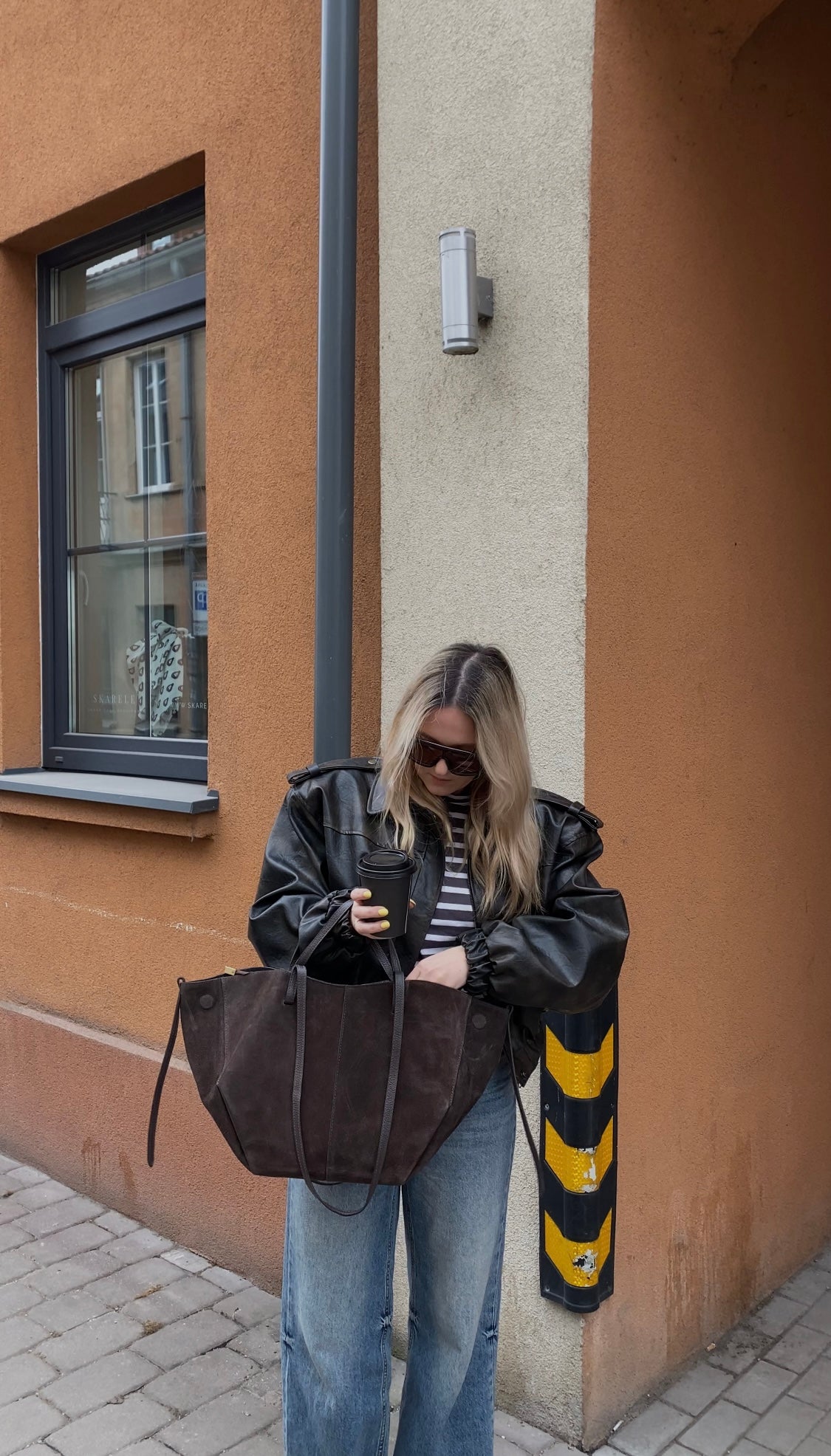 Natūralios verstos odos rankinė “Suede Classic Bag”