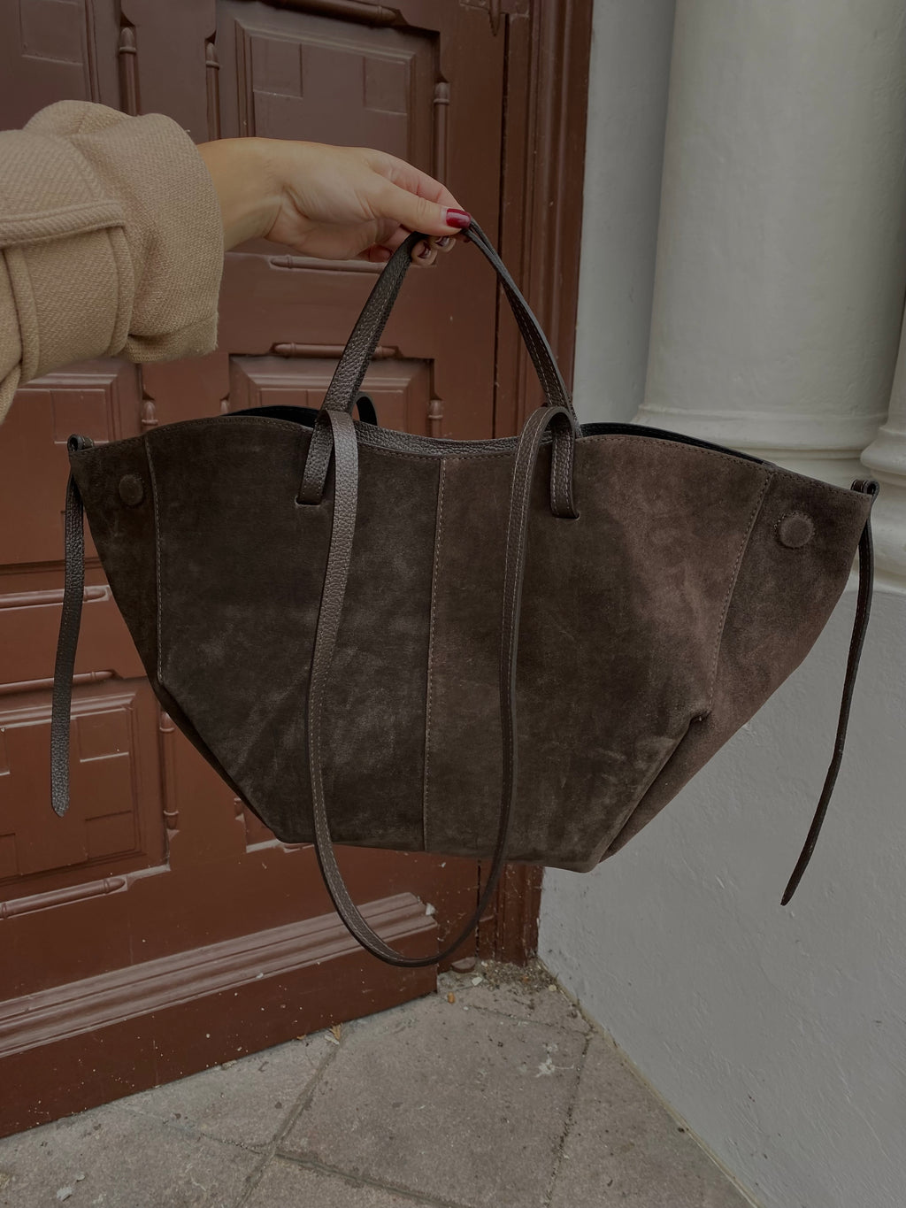 Natūralios verstos odos rankinė “Suede Classic Bag”