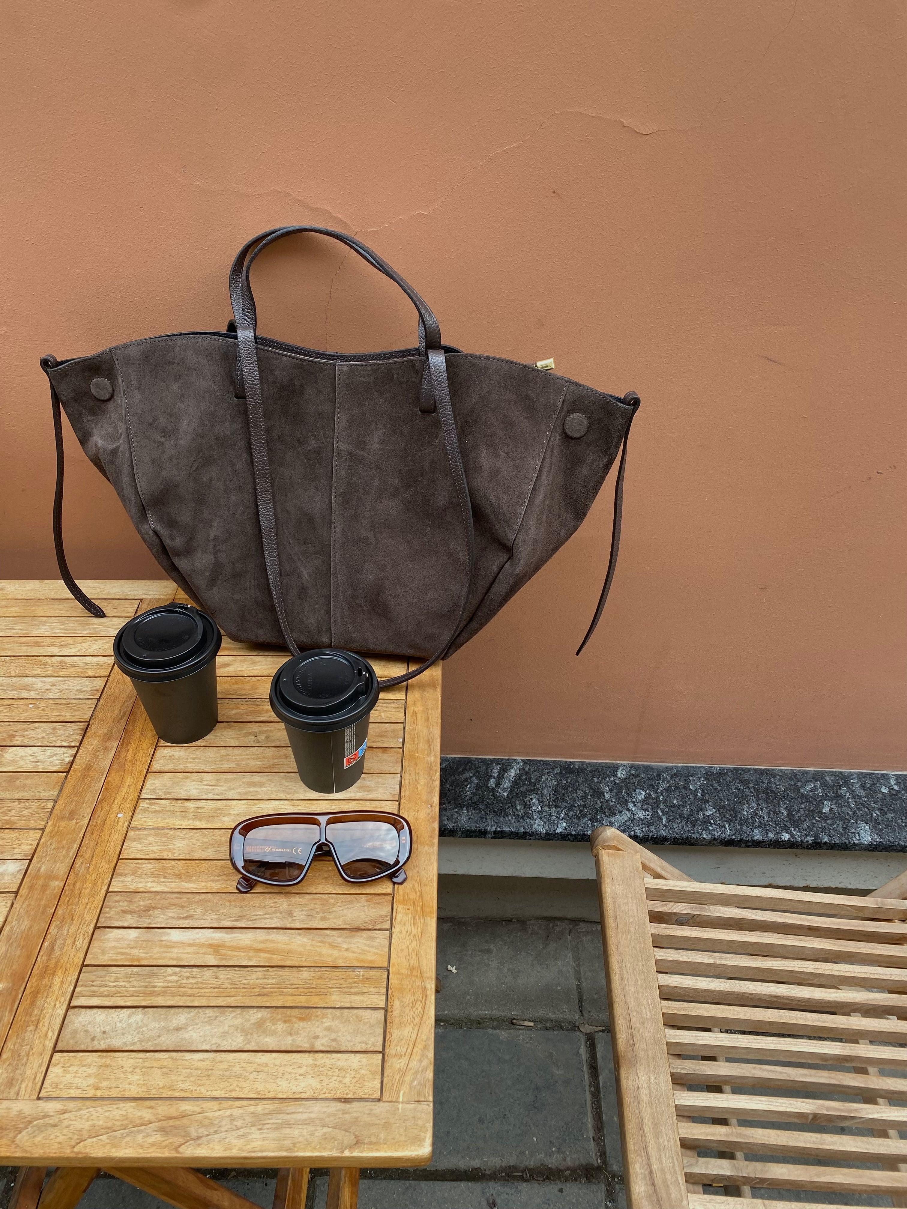 Natūralios verstos odos rankinė “Suede Classic Bag”