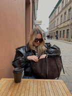 Natūralios verstos odos rankinė “Suede Classic Bag”