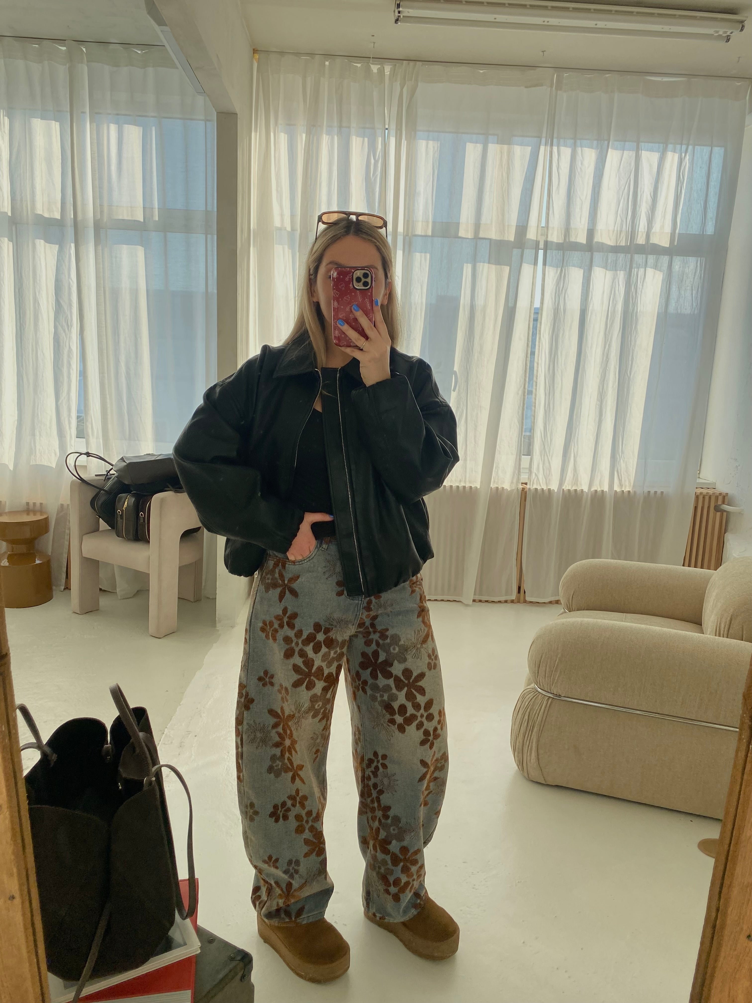 Išskirtinio dizaino balloon tipo džinsai „Floral Balloon Denim“