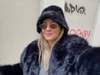 Juoda dirbtinio kailio bucket hat kepurė “Black Luxe Faux Fur Bucket Hat”