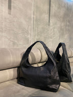 Juoda natūralios odos krepšio tipo rankinė „Marlow Soft Leather Hobo“