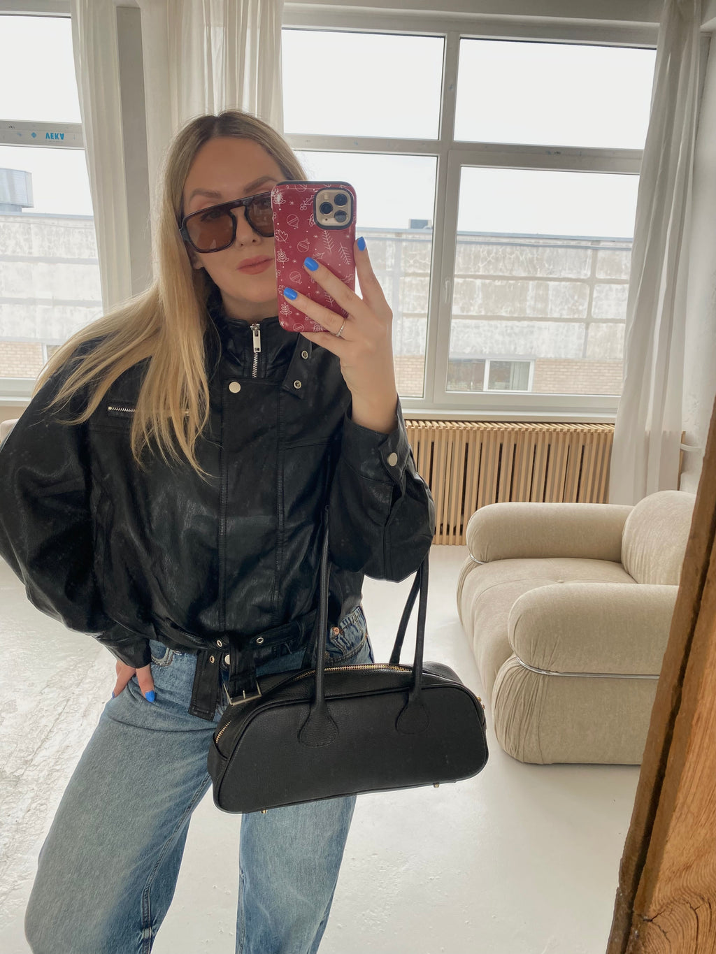 Natūralios odos rankinė juoda „Arden  Leather Bag“