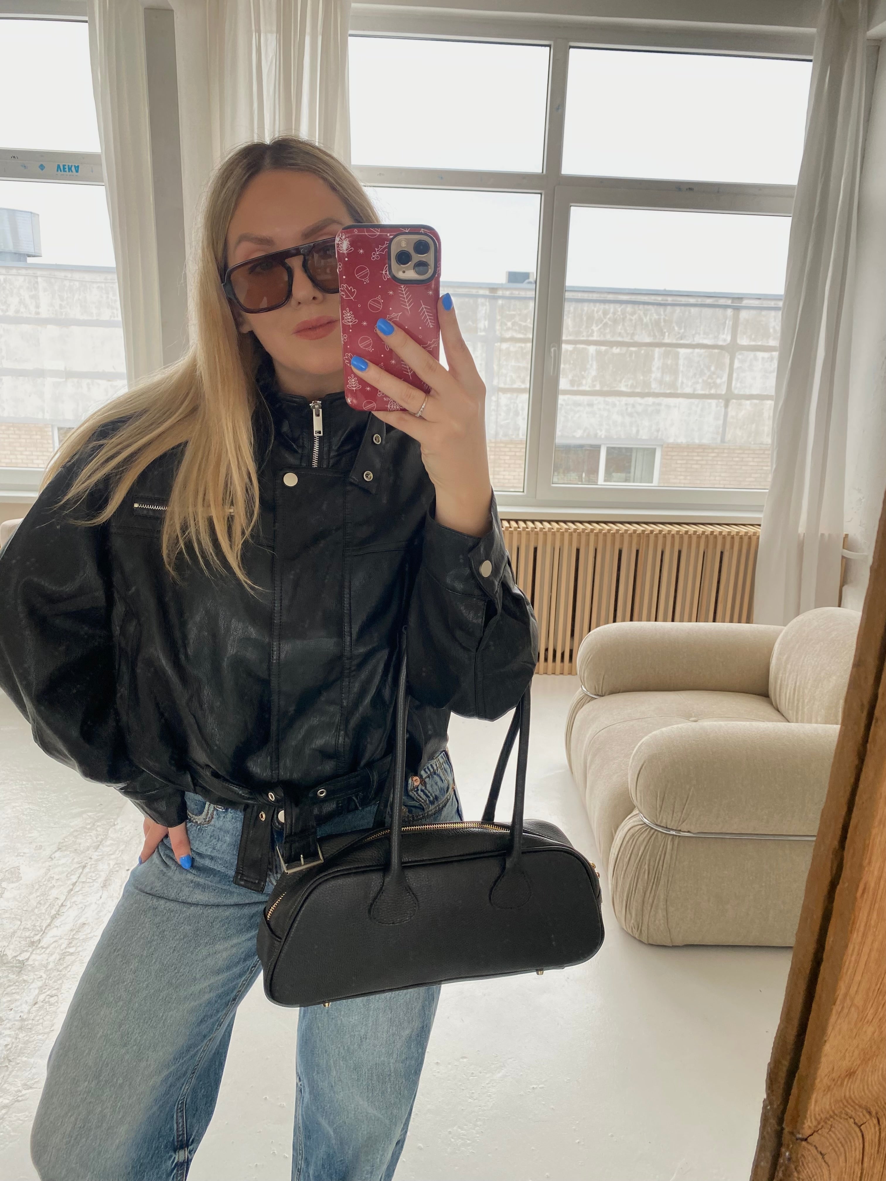 Natūralios odos rankinė juoda „Arden  Leather Bag“