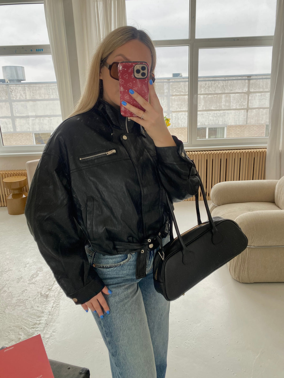 PREORDER: Natūralios odos rankinė juoda „Arden  Leather Bag“