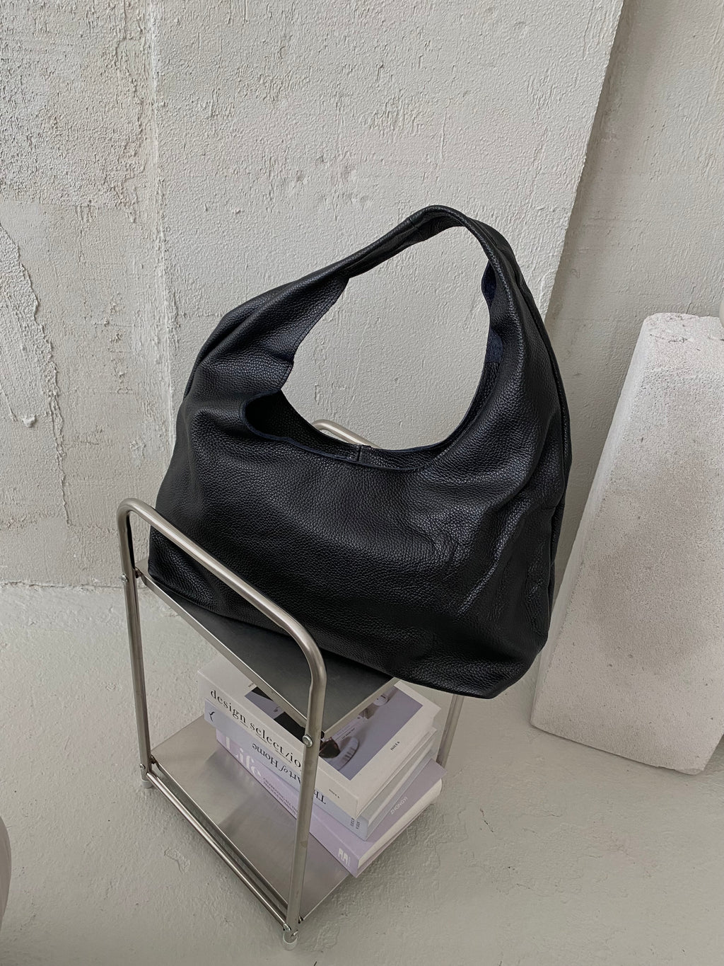 Juoda natūralios odos krepšio tipo rankinė „Marlow Soft Leather Hobo“