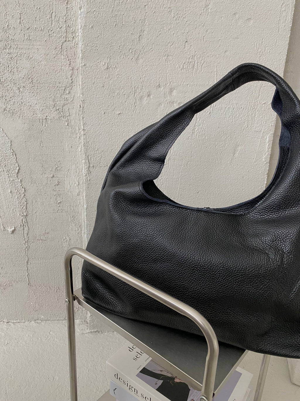 Juoda natūralios odos krepšio tipo rankinė „Marlow Soft Leather Hobo“