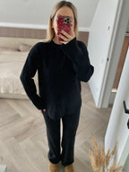 Juodas kostiumėlis su vilna “Black Wool Lounge Set”