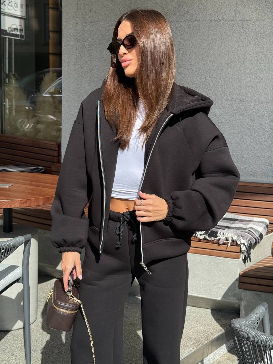 Juodas zip kostiumas “Black Urban Zip Set”