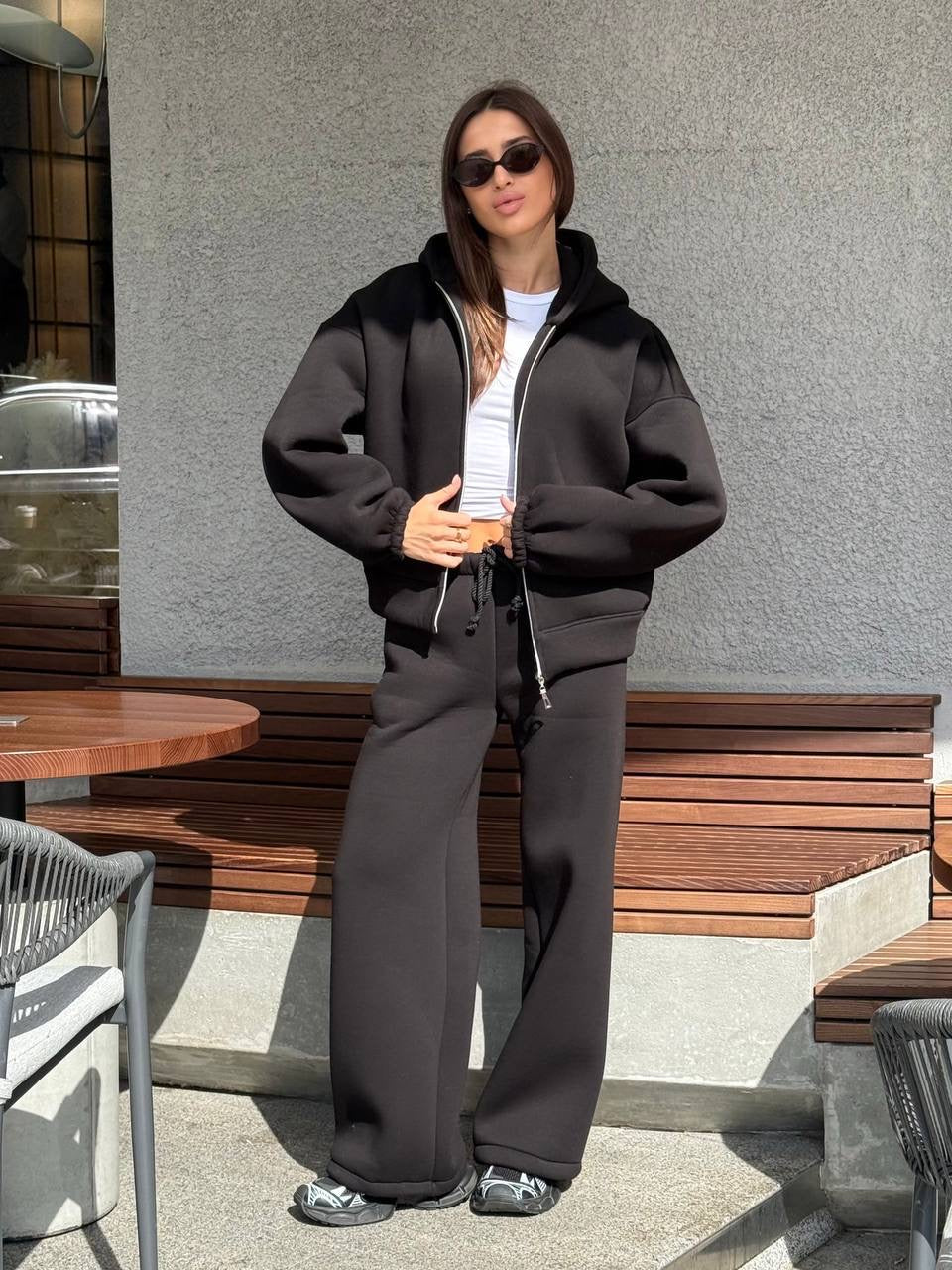 Juodas zip kostiumas “Black Urban Zip Set”