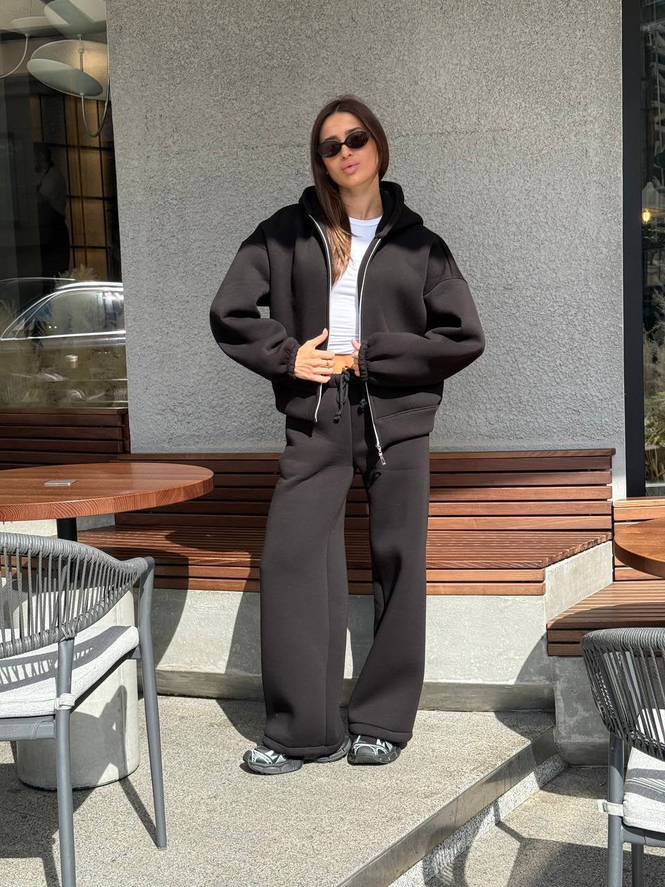 Juodas zip kostiumas “Black Urban Zip Set”