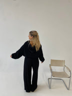 Šiltas megztas laisvalaikio komplektas su vilna “Wool Cozy Black Set”