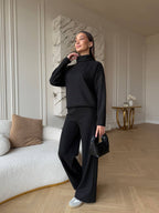 Juodas angoros kostiumas “Black Angora Cozy Set”