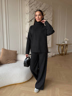 Juodas angoros kostiumas “Black Angora Cozy Set”