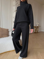 Juodas angoros kostiumas “Black Angora Cozy Set”